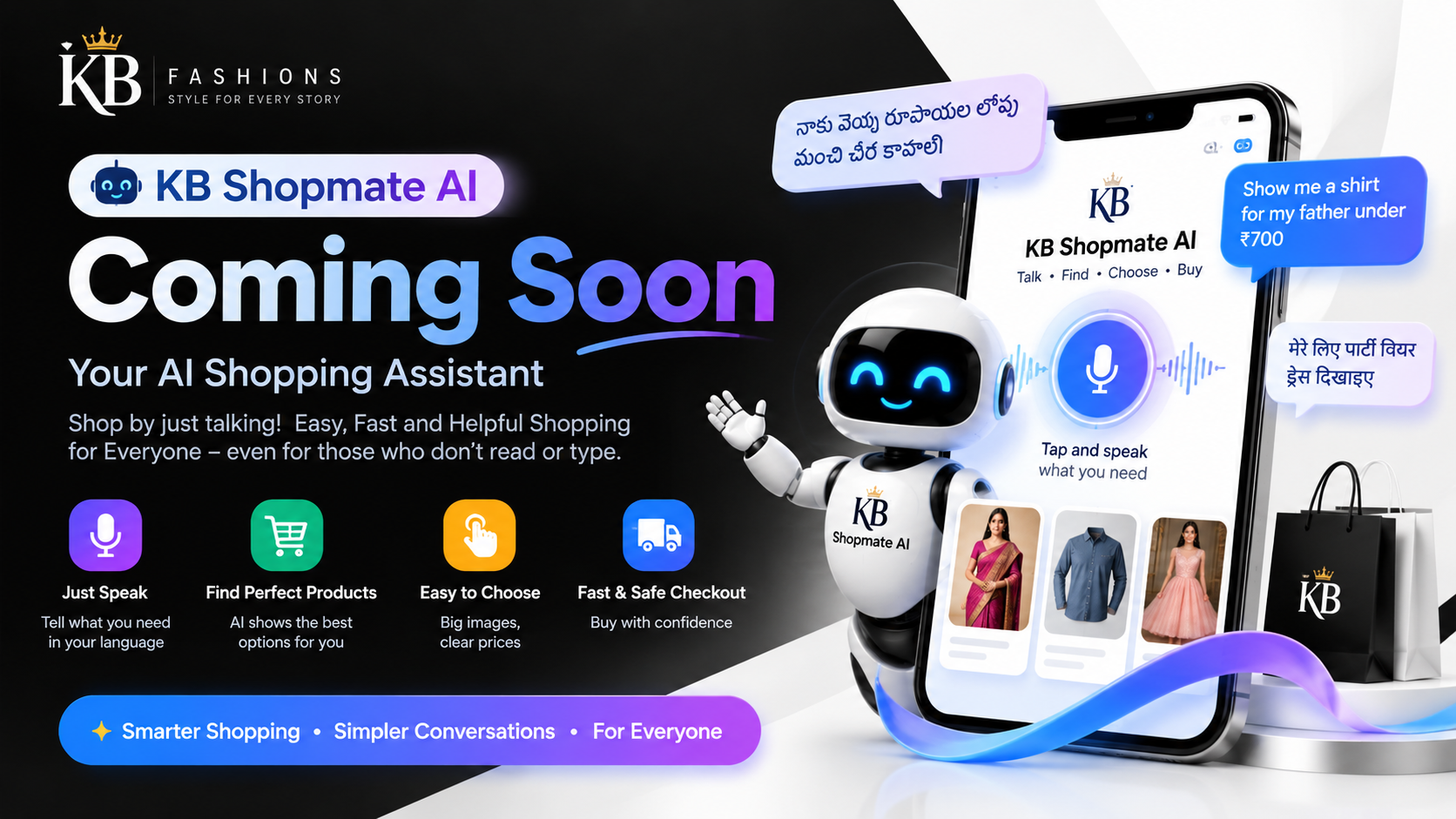 KB ShopMate AI Assistant - Voice & Multimodal Shopping in Telugu and English